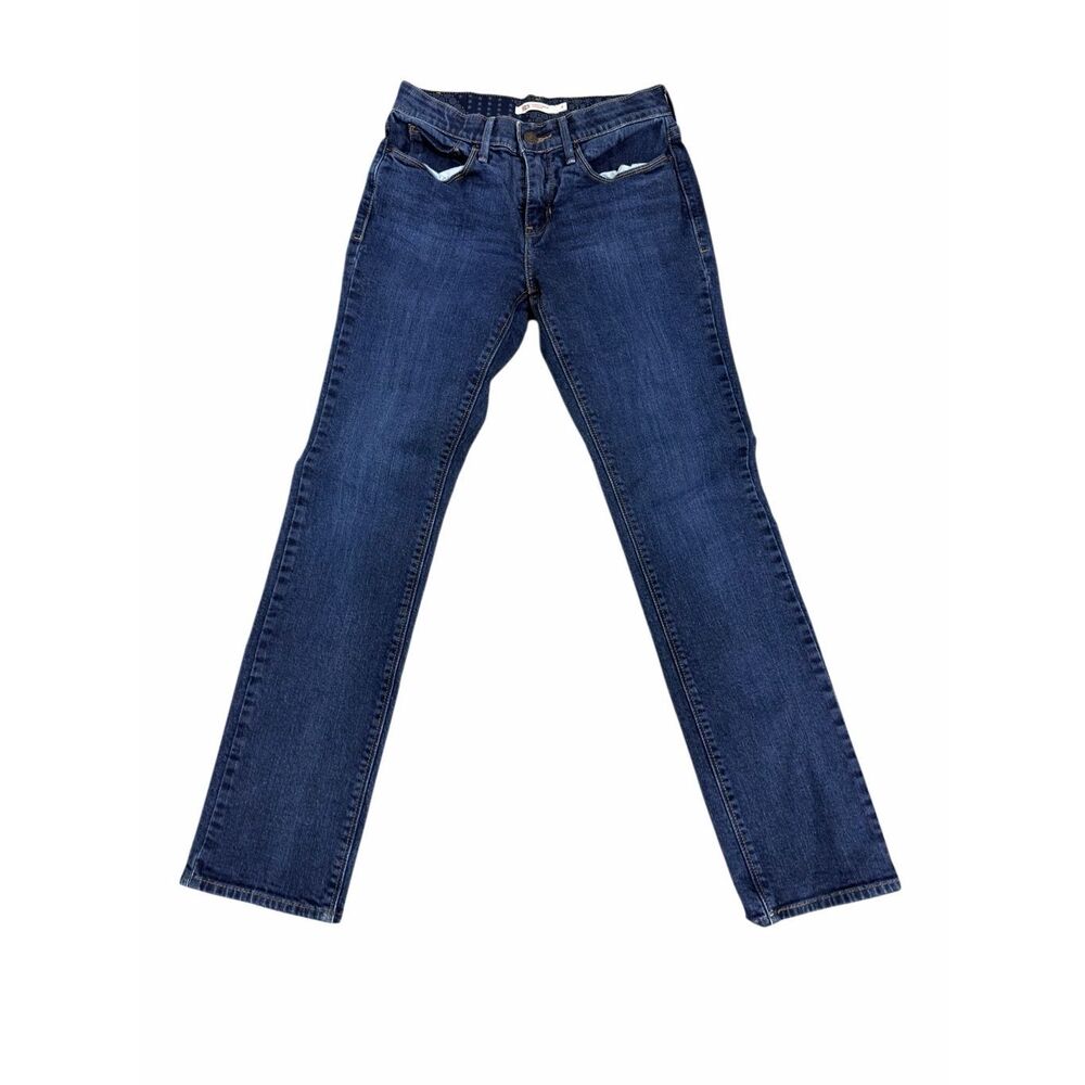 Levis 525 Perfect Waist Straight Leg Jeans Dark Wash Blue Denim Womens 4 27X30 9